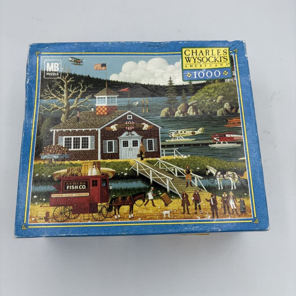 Vintage Charles Wysocki Americana Puzzle 1000 Piece MB Hasbro Birds of a Feather